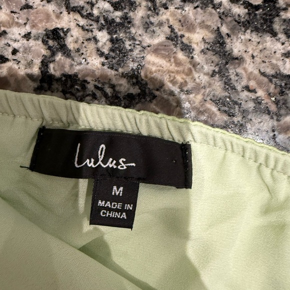 Lulu's One Shoulder Light Green Dress - Picture 2 of 2